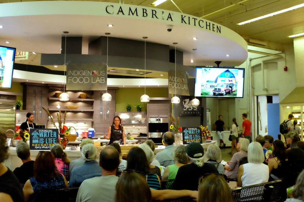 Indigenous Food Lab presenting at Cambria Kitchen in the Creative Arts Building