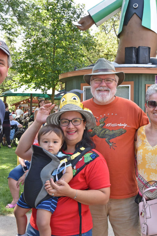 Multi-generational family outside of the Leinenkugel Bandshell