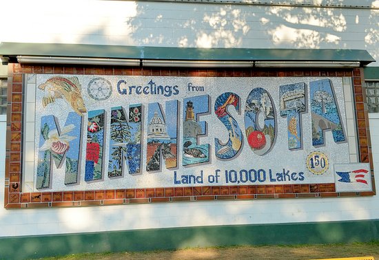 Greetings from Minnesota mosaic outside of HealthFair 11 building