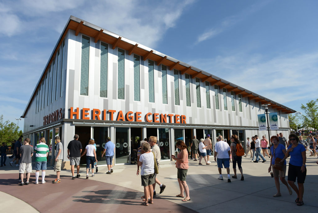 Fair guests outside of the History & Heritage Center